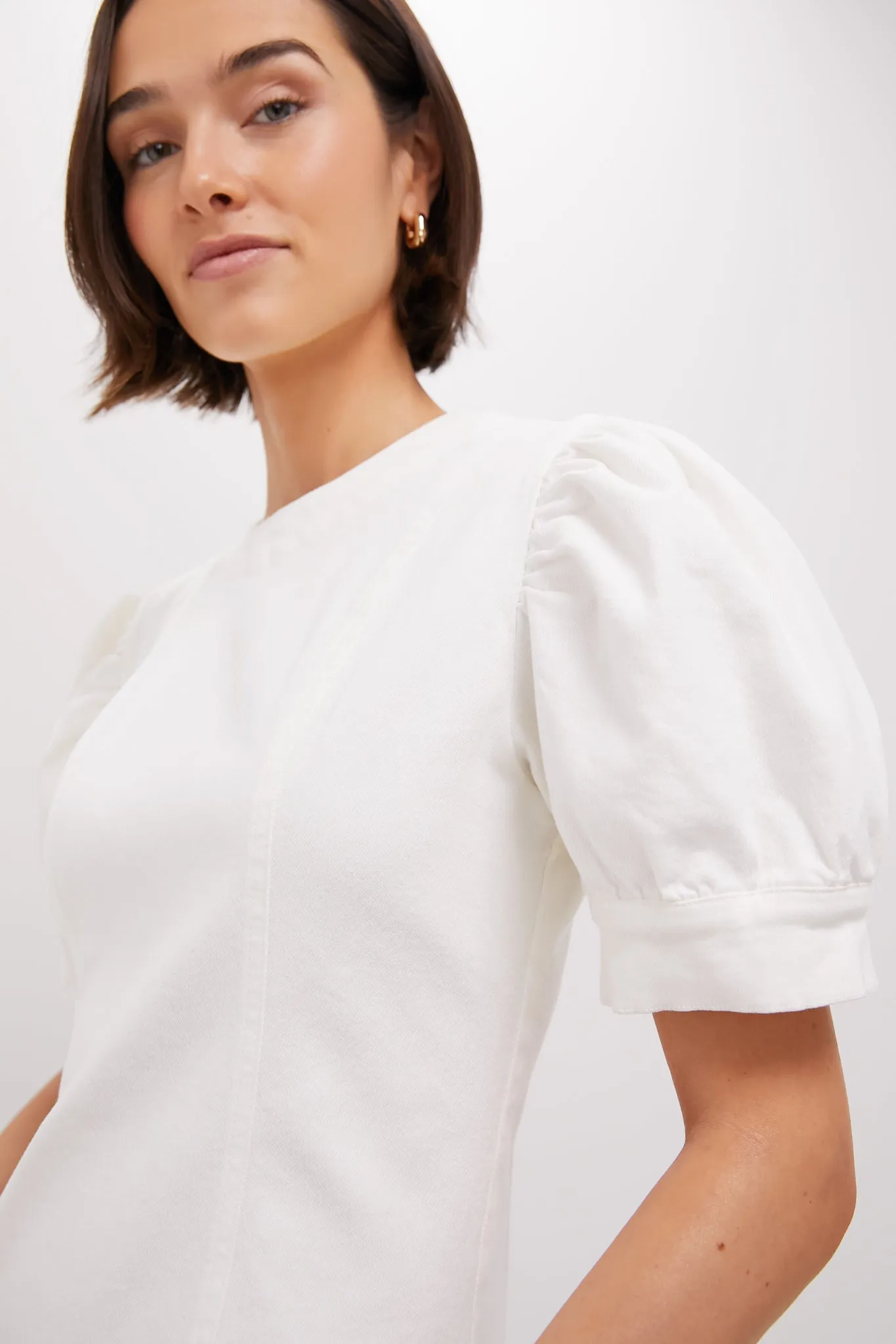 White Stretch Denim Juniper Mini Dress