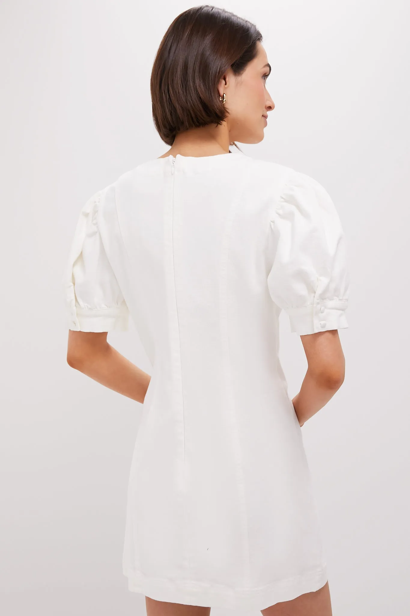 White Stretch Denim Juniper Mini Dress