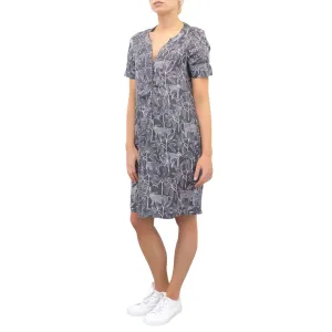 White Stuff Grey Short Sleeve Linen Floral Print Summer Dresses