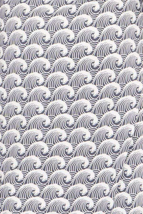White Stuff Waves Print Cross Wrap Sleeveless Short Dresses