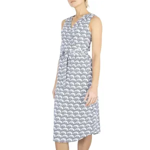 White Stuff Waves Print Cross Wrap Sleeveless Short Dresses
