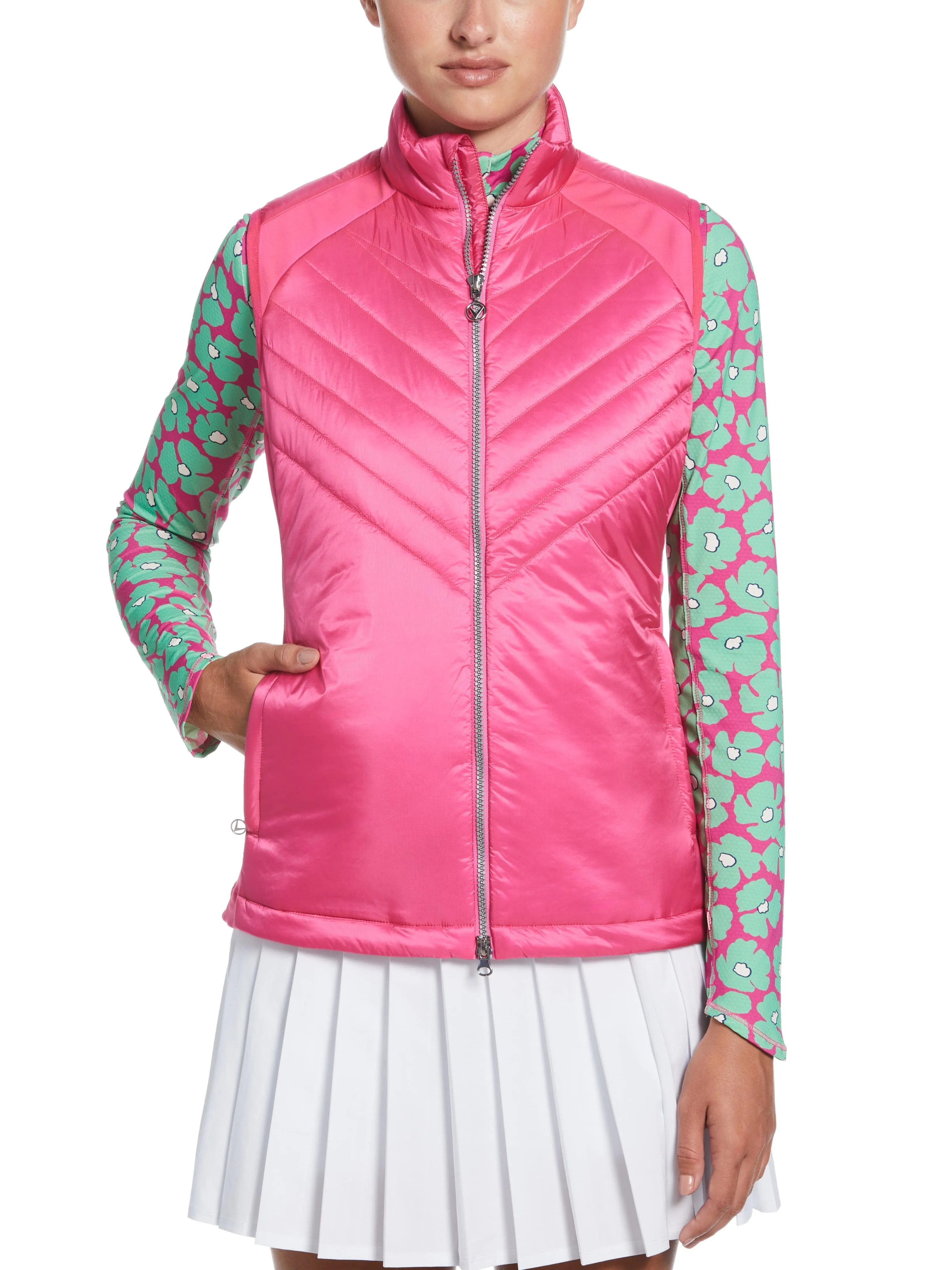 Womens Chevron Quilted Sleeveless Golf Vest Callaway Apparel
