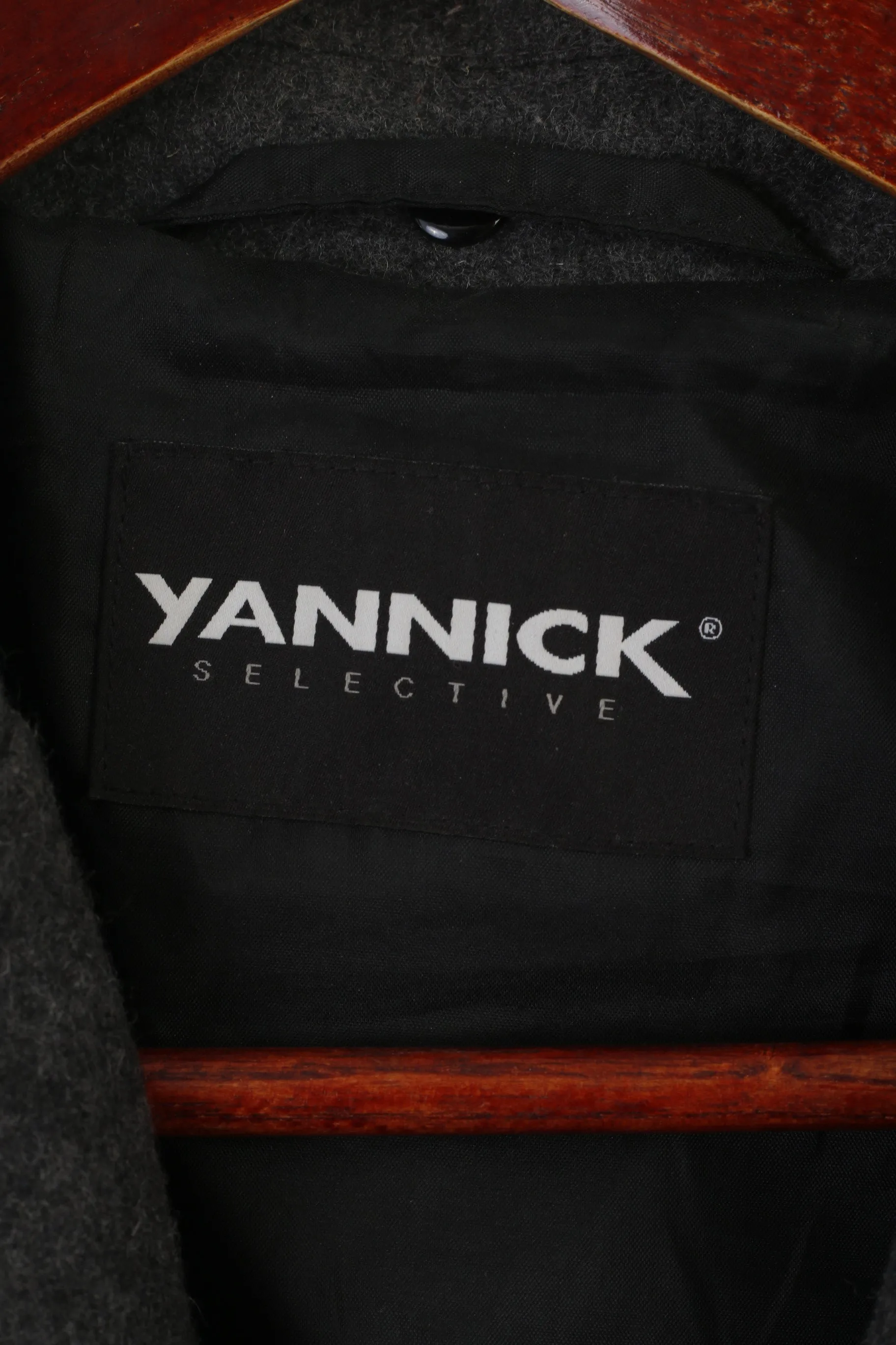 Yannick Selective Men L (M) Jacket Gray Wool Zip Up Military Army Blazer