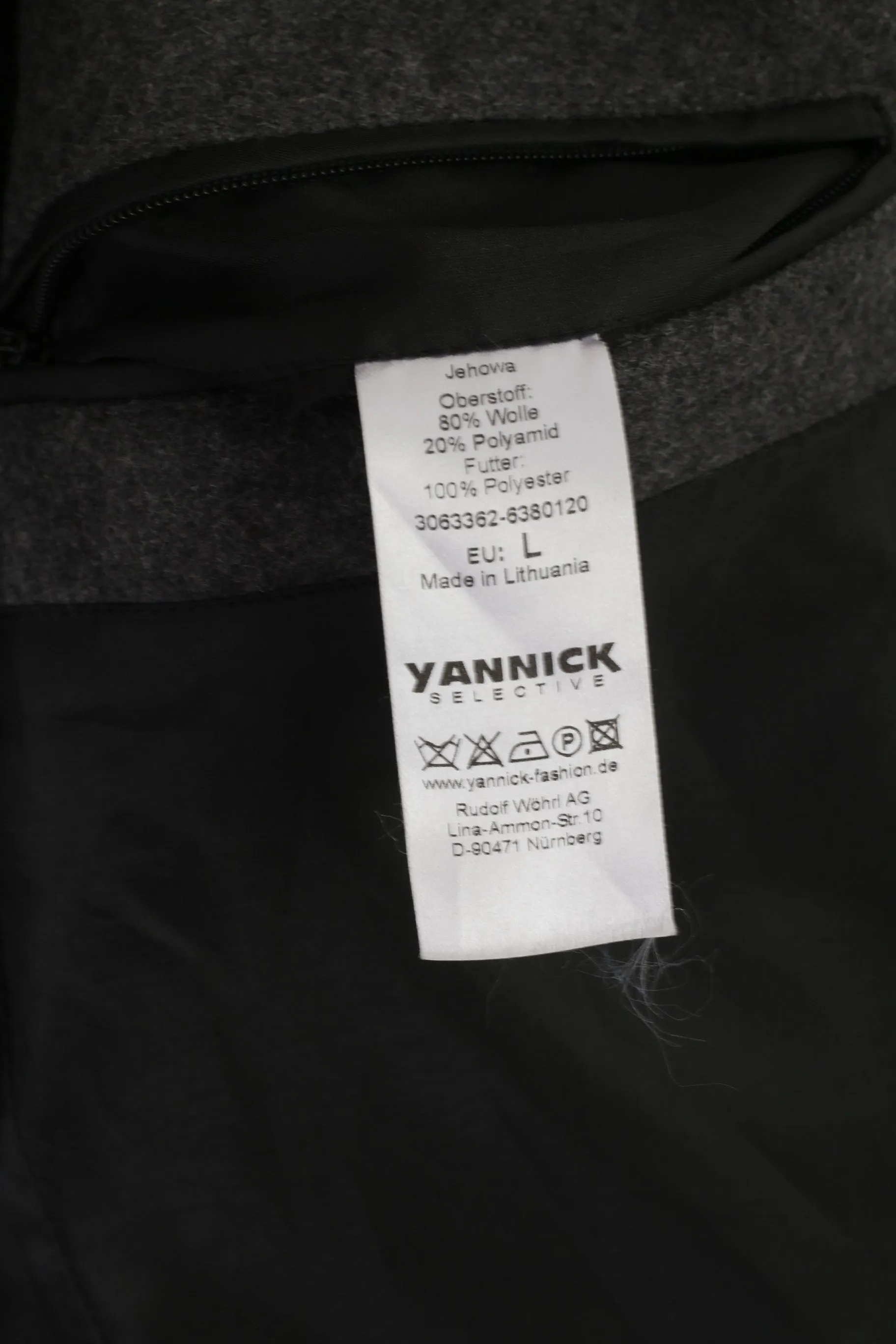 Yannick Selective Men L (M) Jacket Gray Wool Zip Up Military Army Blazer