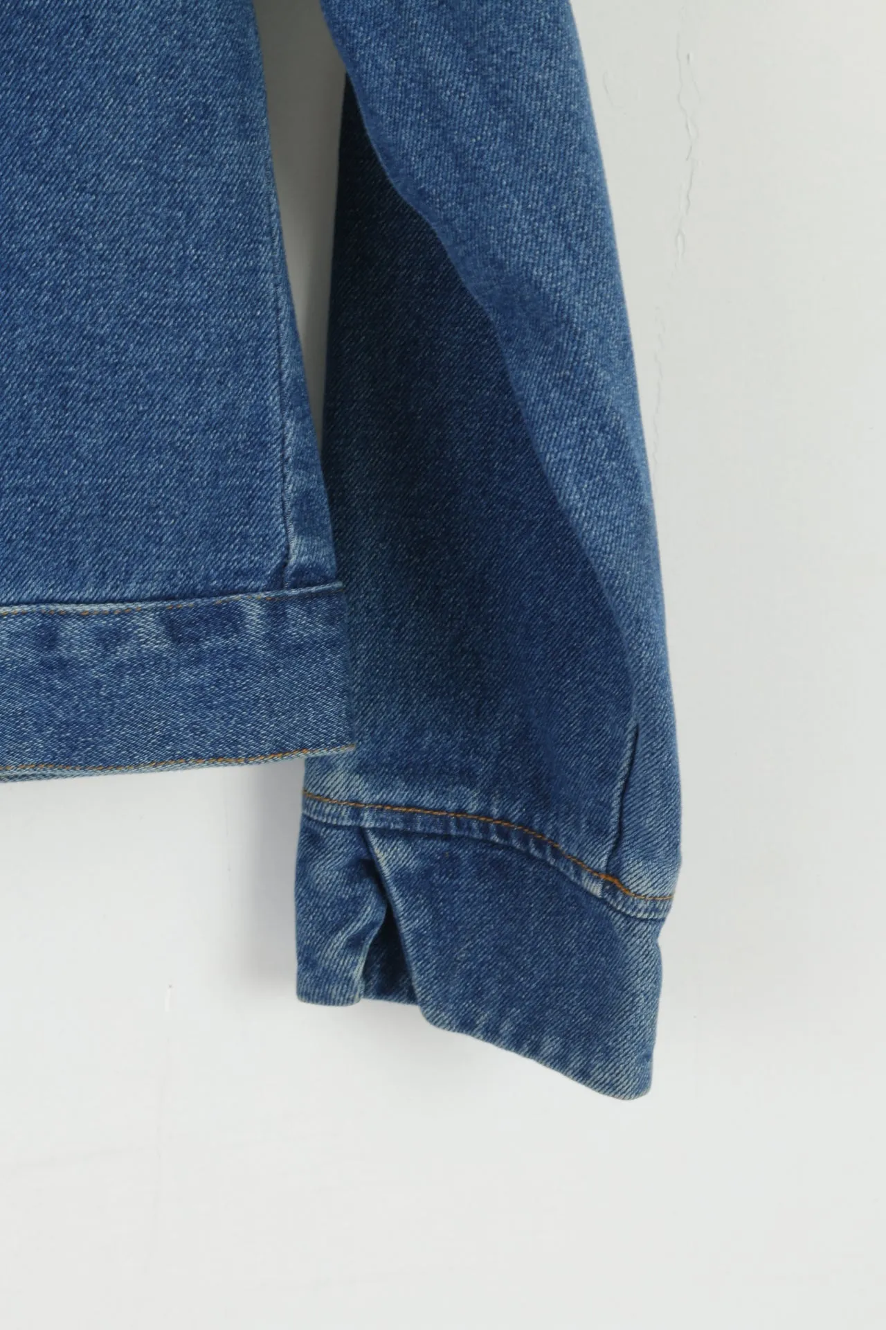 YGCC Women 10 36 S Denim Jacket Blue Jeans Cotton Detailed Boho Top