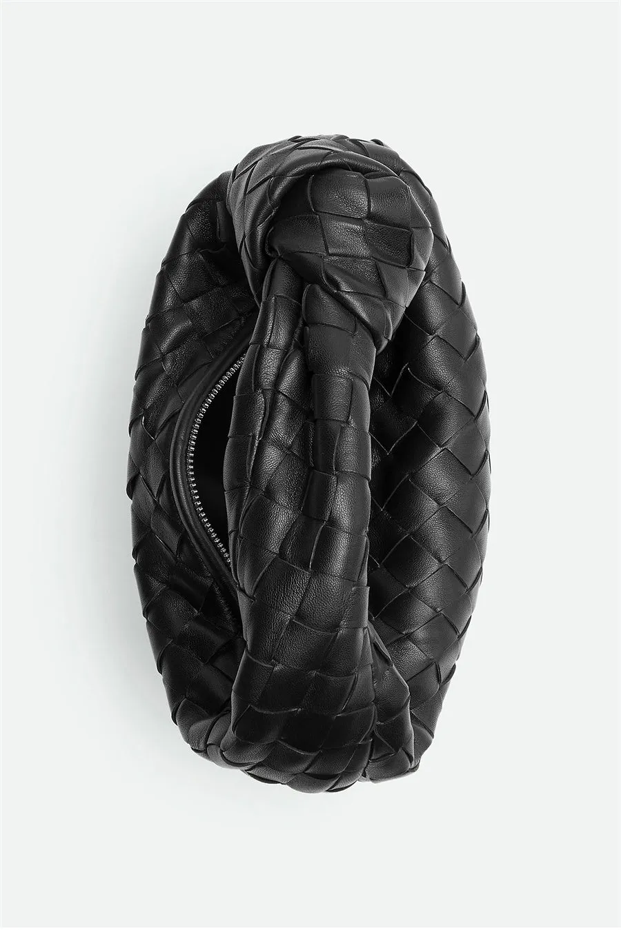 Zariah Weave Knot Clutch Bag - Black Gloria Lanvin