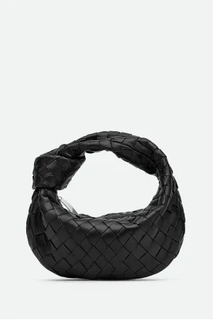 Zariah Weave Knot Clutch Bag - Black Gloria Lanvin