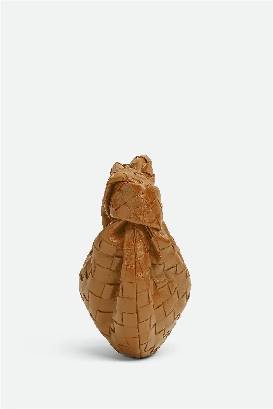 Zariah Weave Knot Clutch Bag - Brown Gloria Lanvin
