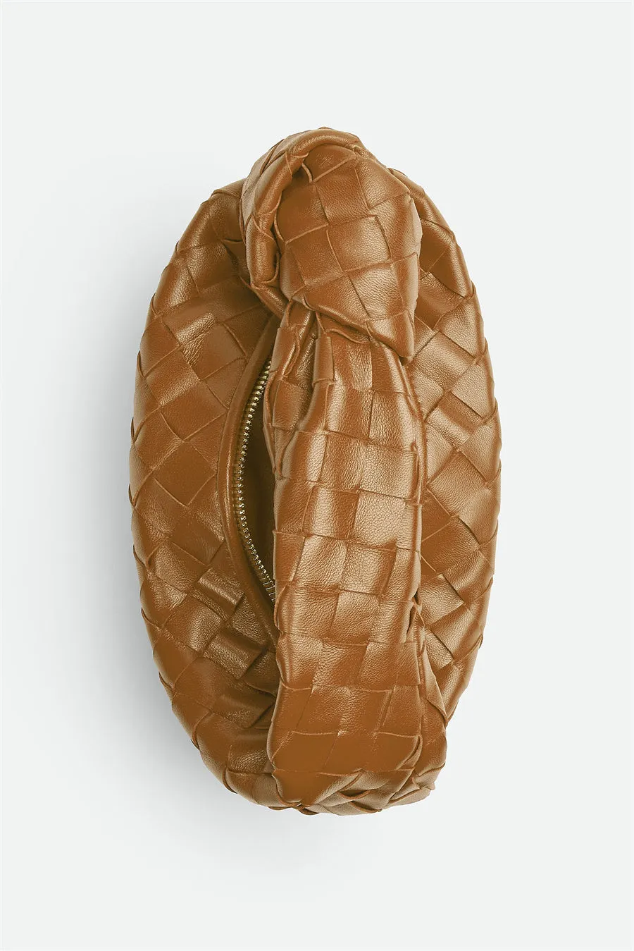Zariah Weave Knot Clutch Bag - Brown Gloria Lanvin