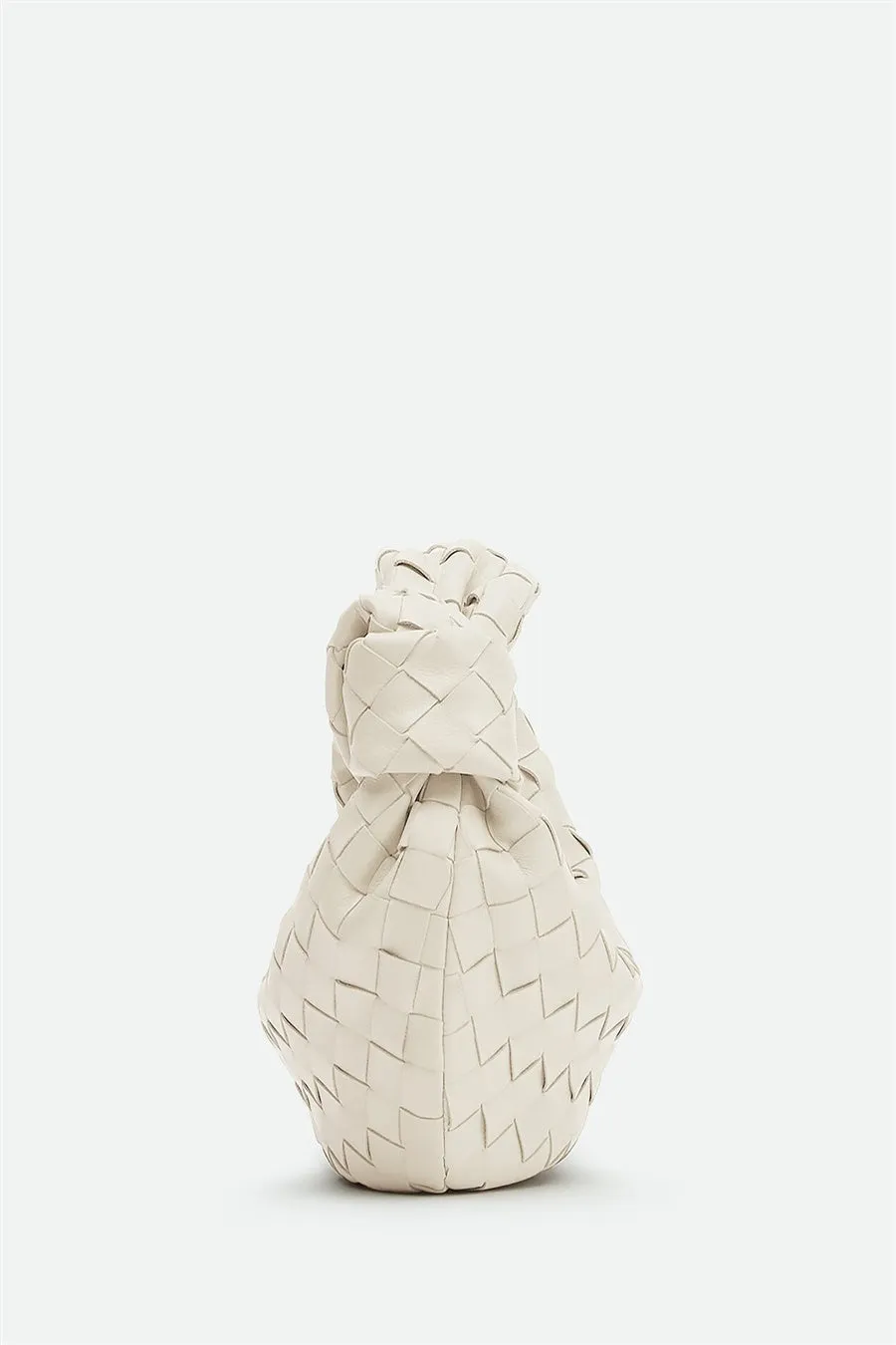 Zariah Weave Knot Clutch Bag - White Gloria Lanvin