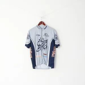 Zollinger Men XL Cycling Shirt Grey Costa Blanca Bike Zip Up Made in Italy Jersey Top